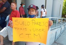 SE MANIFIESTAN TRANSPORTISTAS AGREMIADOS A CTM CAJEME.