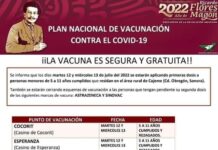 ESTE MIÉRCOLES CONTINUARÁ LA VACUNACIÓN ANTICOVID EN LA ZONA RURAL DE CAJEME A MENORES DE 5 A 11 AÑOS.