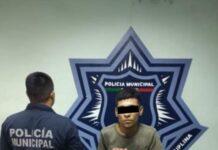 DETIENEN AGENTES DE LA POLICÍA MUNICIPAL Y MARINA A HOMBRE EN POSESIÓN DE ARMA BLANCA.
