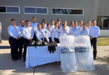 RECIBE ACADEMIA DE LA SSPM EQUIPO TÁCTICO AYER LUNES CÍVICO